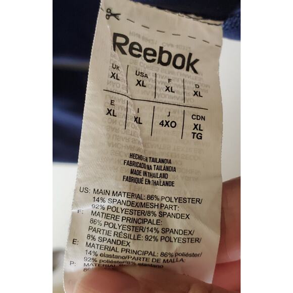 Reebock Playdry 1/4 Zip XL Mens Pullover Blue With Lime Green Accents - Picture 12 of 13